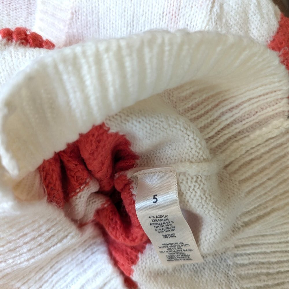 NWT Oshkosh B'gosh Girls Knit Sweater Orange Striped Cardigan L/S Top 5T… - Picture 3 of 3